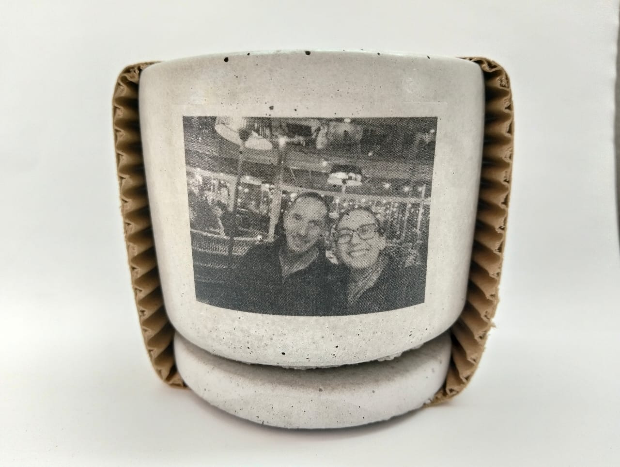 Personalised message on a pot on a Concrete Pot